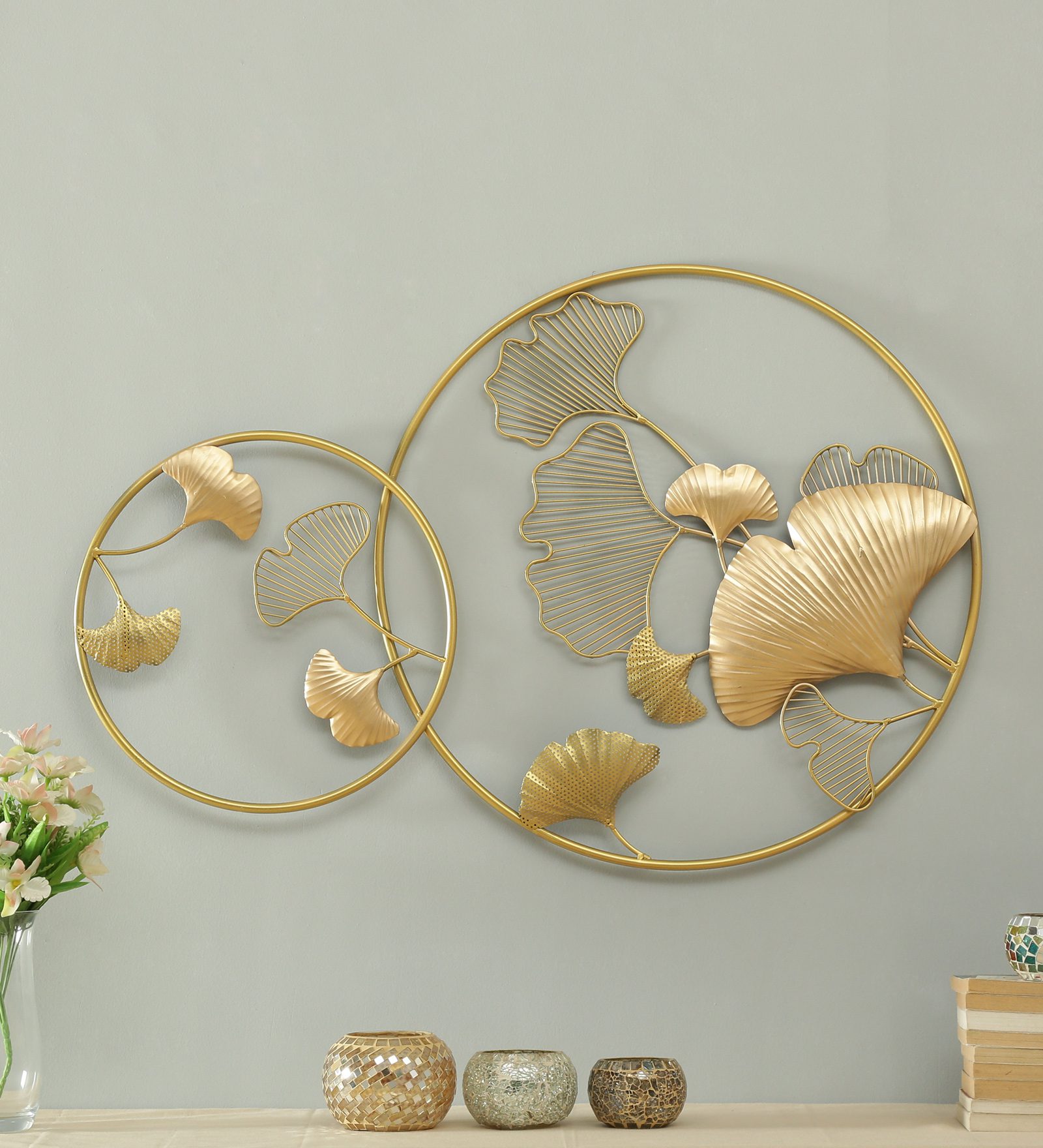 Gold Iron Sadh Ginko Wall Art Decorative | Vedas Exports