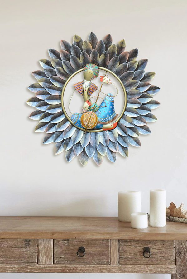 Multicolour Iron Shaurya Musician Sitar Wall Decorative Vedas Exports